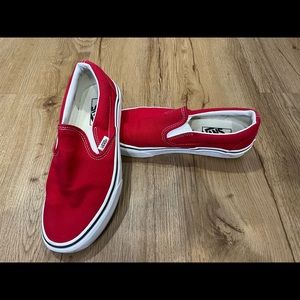 Red slip on vans